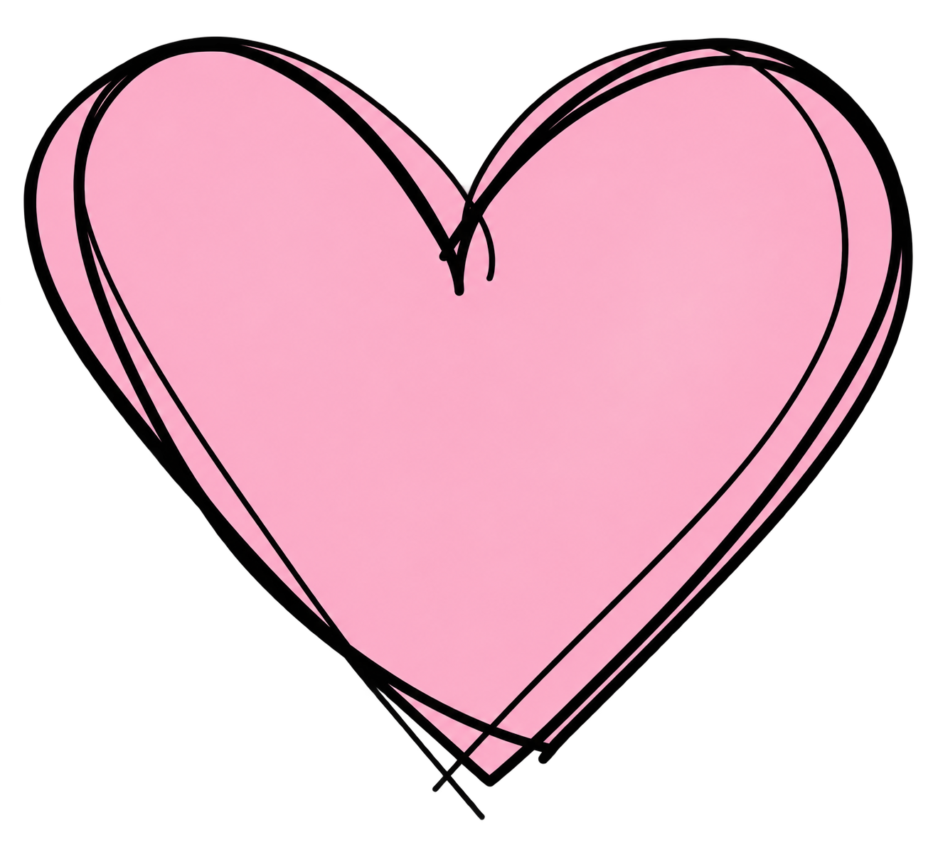 Pink Doodle Heart Sticker
